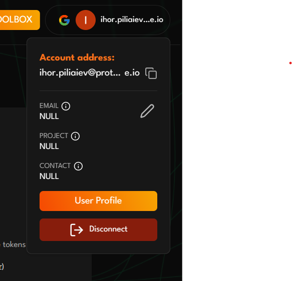 User Profile Dropdown